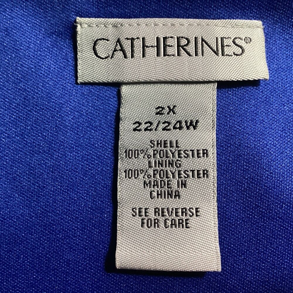Catherine’s Woman Cobalt Blue Elastic Waist Tie Front Pleated Casual Dress 2X - Picture 15 of 16